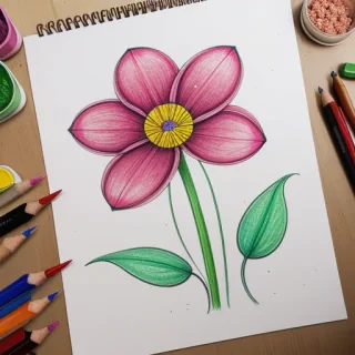 colourful flower drawing
