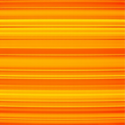 Generate an abstract image with horizontal stripes in varying shades of orange and yellow, using a DSLR camera, aperture f/8, shutter speed 1/125s, ISO 200, 50mm lens, top-down view, and high dynamic range to enhance color vibrancy and detail.