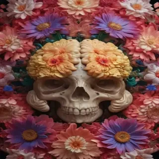 half brain half flowers