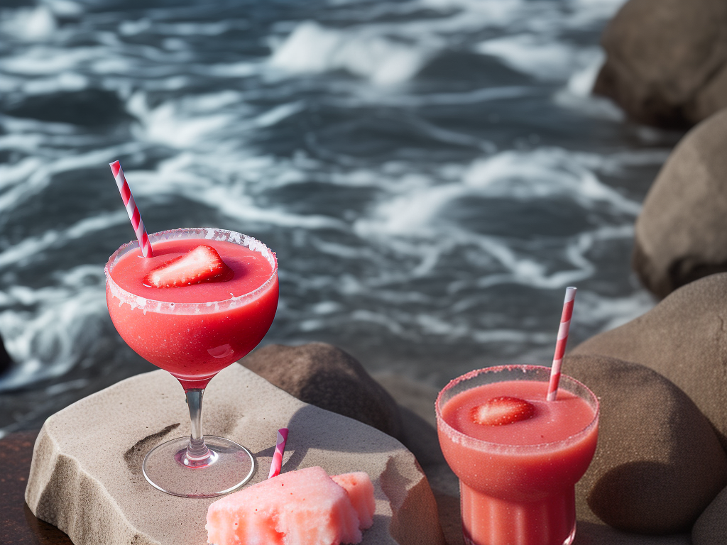 strawberry daiquiri on the rocks