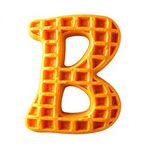 Create a vibrant and textured illustration of the letter Z designed as a waffle, featuring a warm golden-brown color with a grid pattern, in a whimsical style, captured with a high-resolution digital camera at f/2.8 aperture, 50mm lens, and soft natural lighting to enhance depth and detail.