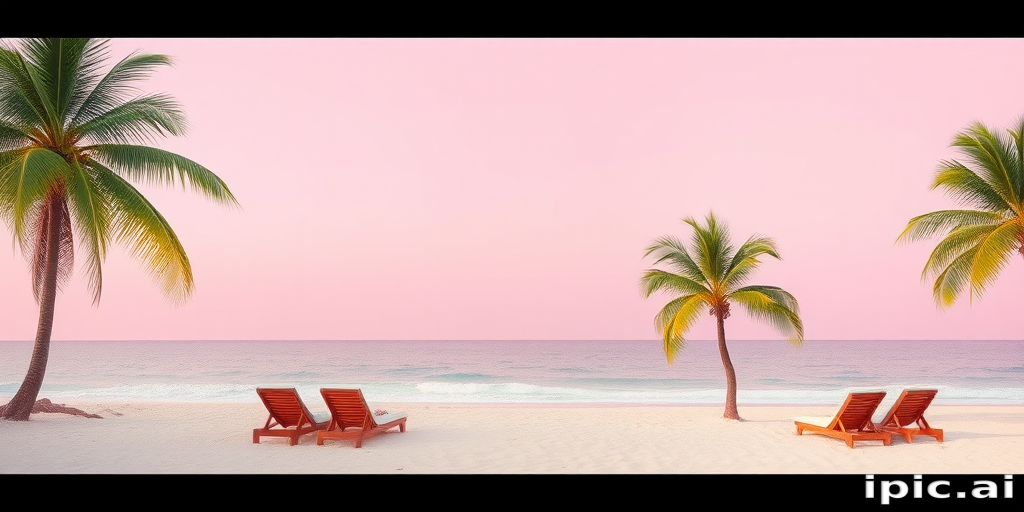 pastel pink beach wallpaper