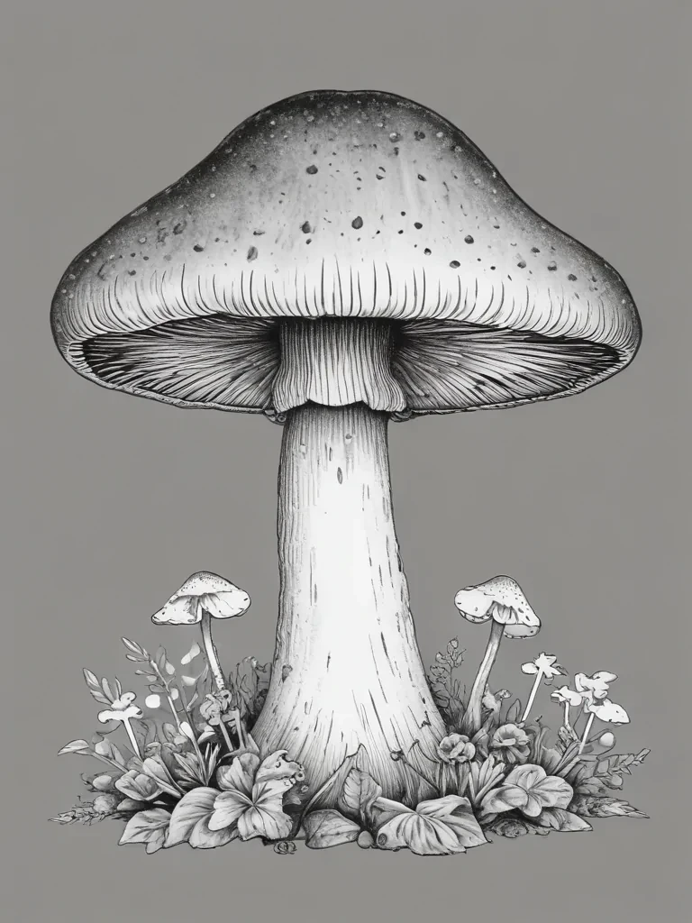 mushroom clip art black and white