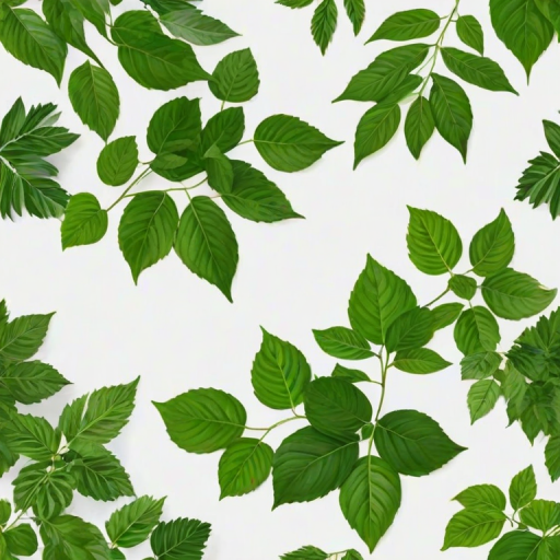 white and greenery background