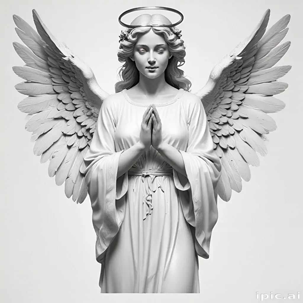 angel clip art black and white