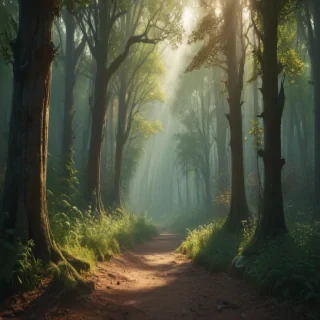 beautiful magical forest background