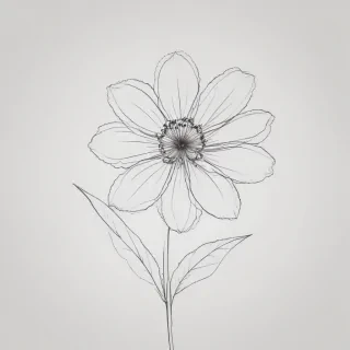 simple flower line art