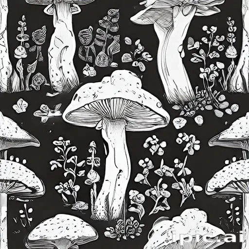 mushroom line art
