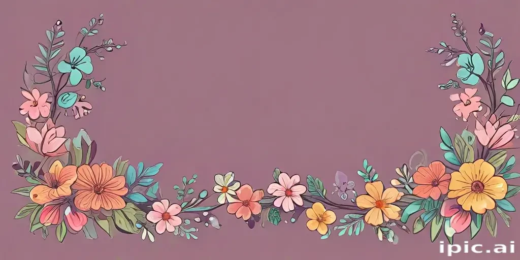flowery border clipart