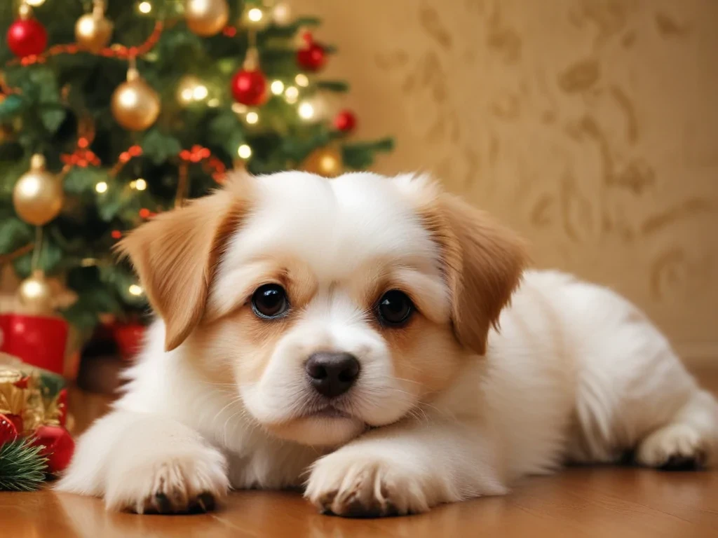 christmas dog wallpaper cute