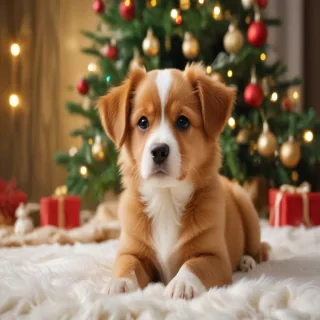 cute christmas dog wallpaper