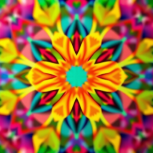 high-resolution abstract geometric pattern, vibrant color palette, soft focus effect, ISO 100, aperture f/2.8, shutter speed 1/125s, macro lens, top-down view, digital camera