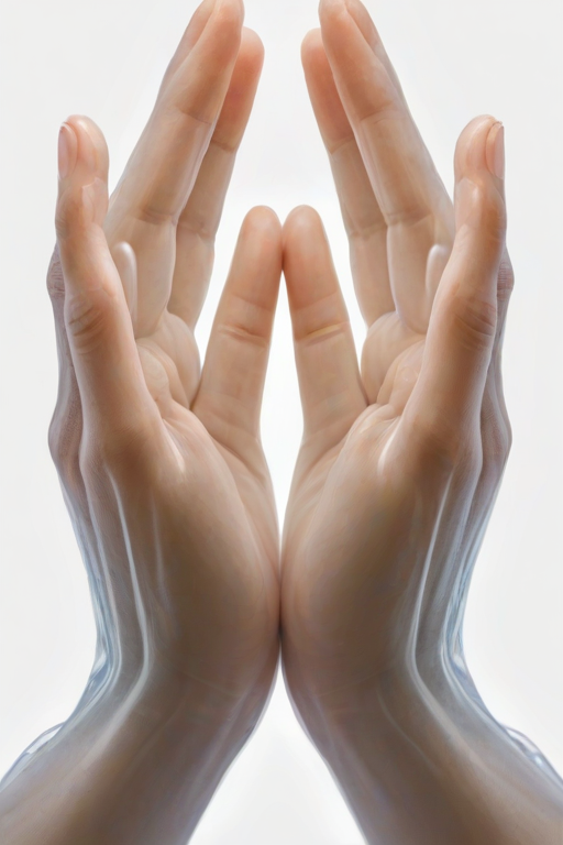 transparent prayer hands