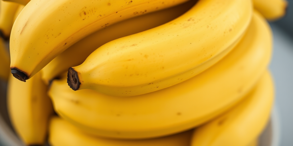 Close-up shot of ripe and unripe bananas stacked together, natural lighting, aperture f/2.8, ISO 200, 50mm lens, shallow depth of field, DSLR camera.