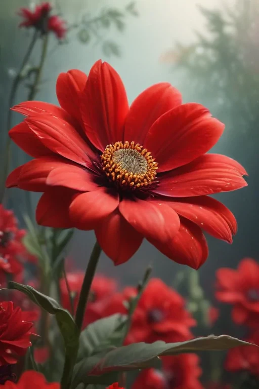 red flower bg