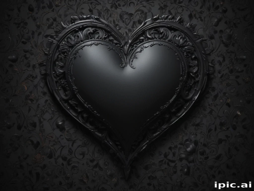 black wallpaper heart