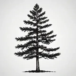 black and white pine tree clip art