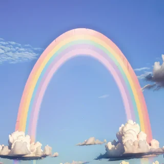 pastel coloured rainbow
