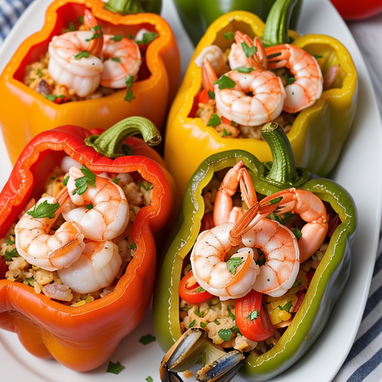 stuffed bell peppers with seafood