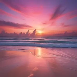 pink beach sunset