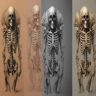 creative skeleton drawings