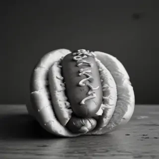 hot dog clipart black and white