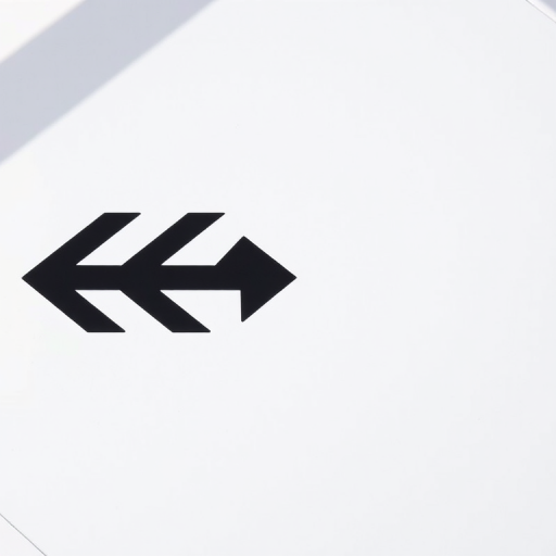 Generate a high-resolution image of a geometric black and white arrow design, 50mm lens, f/2.8 aperture, ISO 100, shot from a low angle with natural lighting using a DSLR camera.