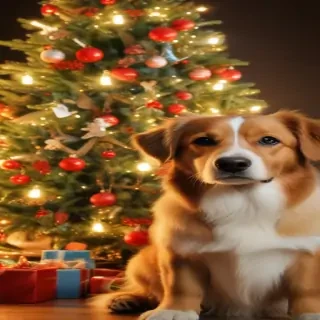 christmas dog background