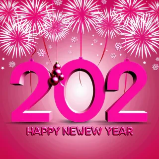 happy new year 2024 pink