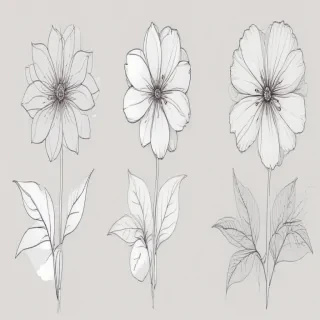 simple flower line art