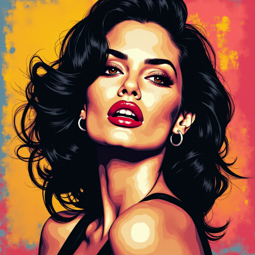 A pop art piece of angelina jolie