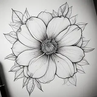 flower line work