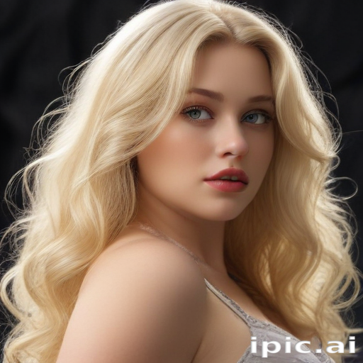 Captivating Portrait of a Woman with Long Blonde Hair and Striking Features