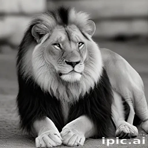 lion black and white