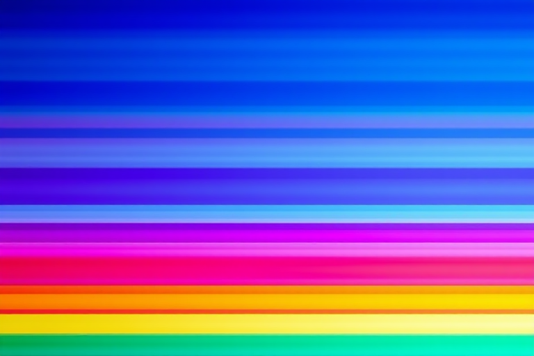 Create a vibrant gradient background featuring horizontal stripes of blue, purple, pink, red, orange, yellow, and green, using a Canon EOS 5D Mark IV camera, f/8 aperture, 1/200 sec shutter speed, ISO 100, and a wide-angle lens for clarity and depth.