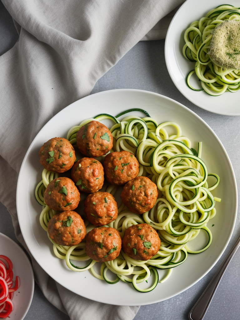 garlic butter meatballs and zoodles