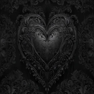 black wallpaper heart
