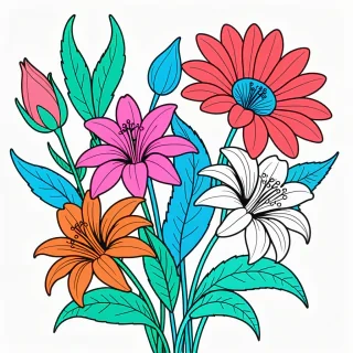 flowers to draw in color