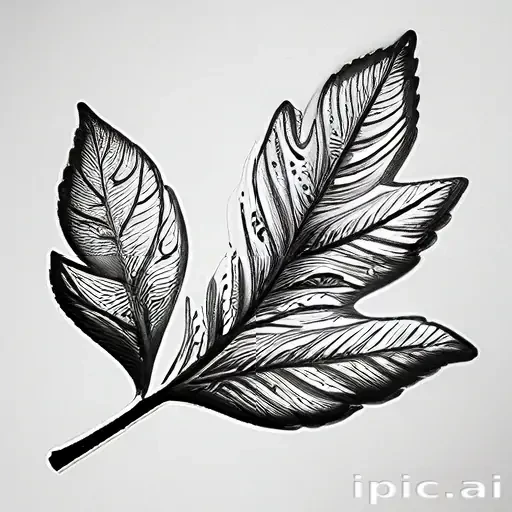 leaves clip art black and white