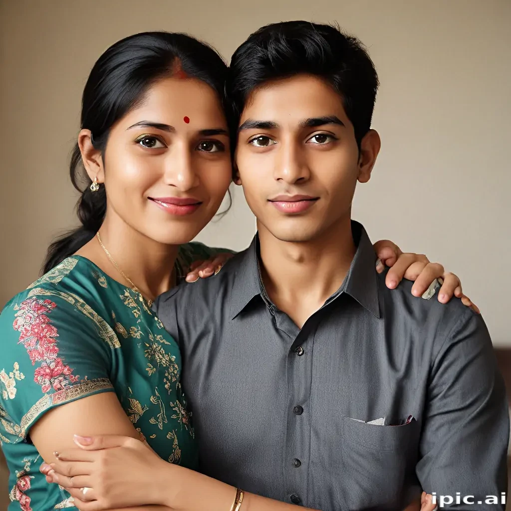 indian son with mom