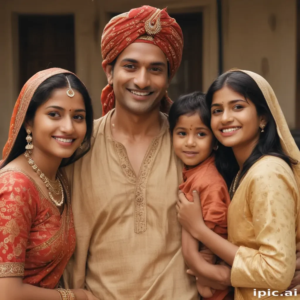 happy indian family