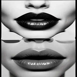 lips clipart black and white