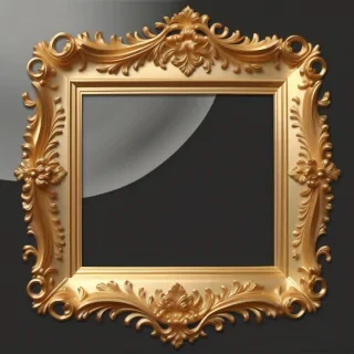 gold frame transparent