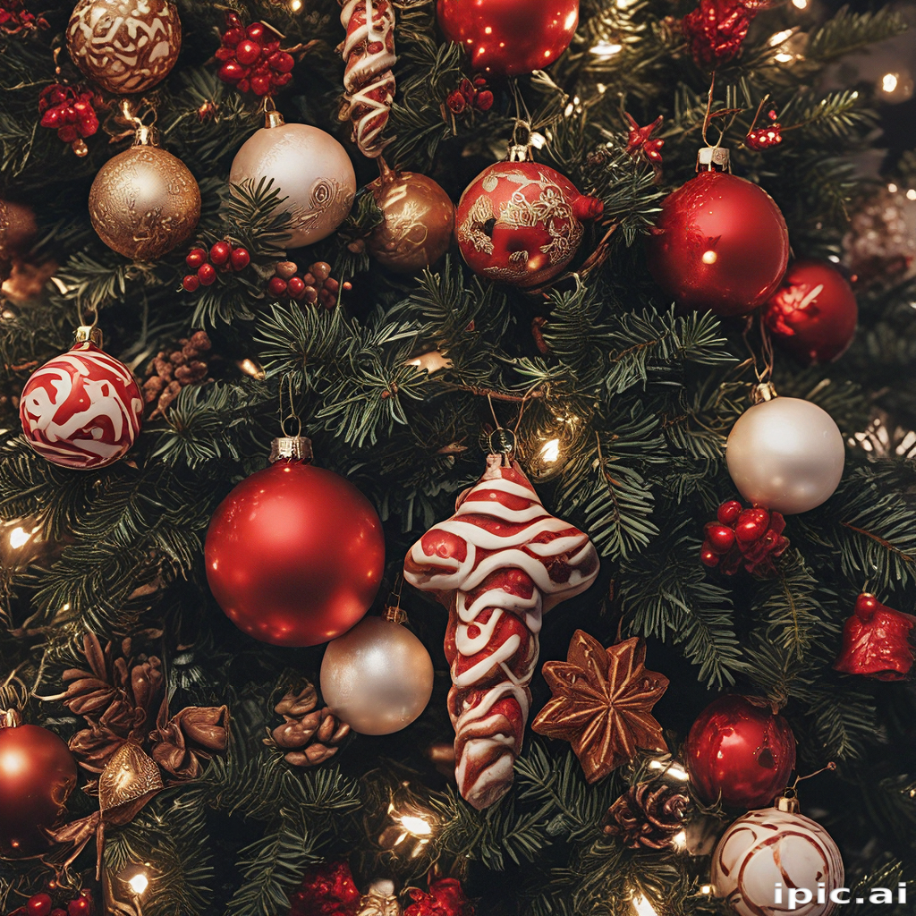 Festively Decorated Christmas Tree Adorned with Colorful Ornaments and ...