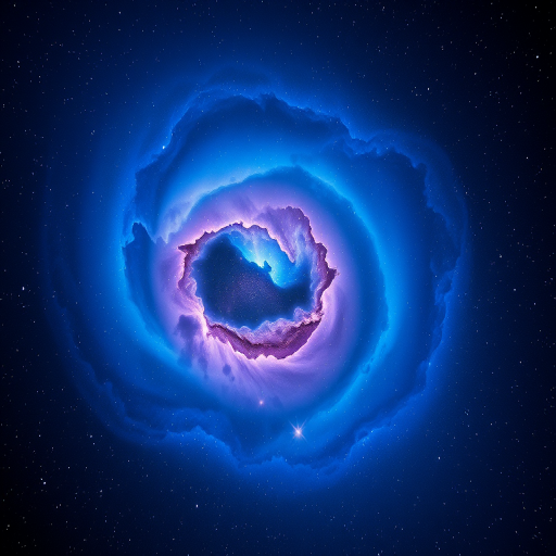 Create a vibrant cosmic scene featuring swirling nebulae in shades of blue and purple, scattered bright stars across a dark background, captured with a wide-angle lens at f/2.8, ISO 800, shutter speed 15 seconds, using a digital mirrorless camera for enhanced clarity.