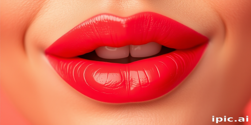 Vibrant coral lips with a satin finish, radiating warmth and energy, featuring a gradient effect that adds depth and dimension to the lip color