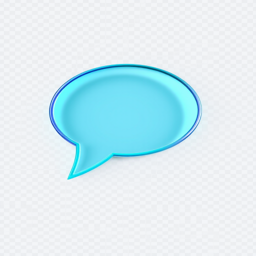Create a vibrant speech bubble icon against a transparent background with a soft drop shadow, using a DSLR camera with a 50mm lens, aperture set to f/2.8, ISO 100, and a 1/250s shutter speed, top-down view, high-resolution digital style.