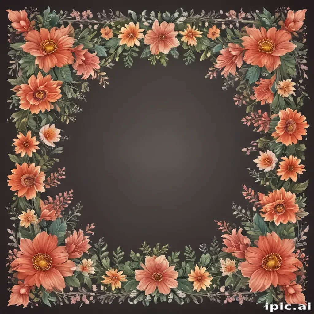 flowery border clipart