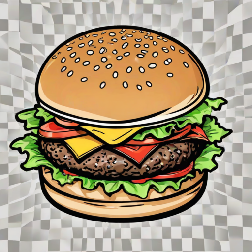 burger clipart black and white