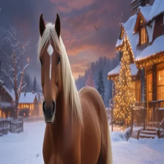 merry christmas images with horses
